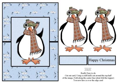 Penguins & Snowballs Over the Edge Card