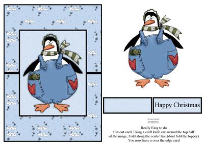 Penguins & Snowballs Over the Edge Card