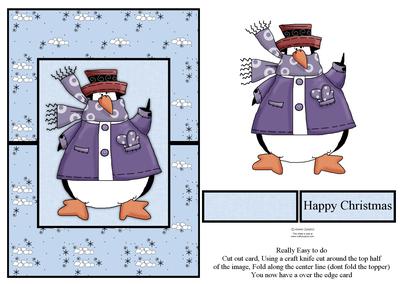 Penguins & Snowballs Over the Edge Card
