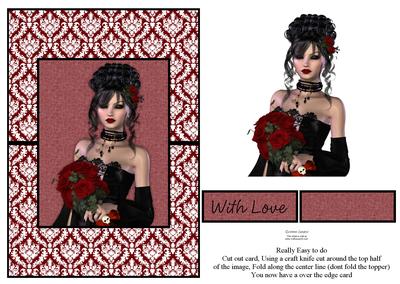 Gothic Stunner with Red Roses Over the Edge Card