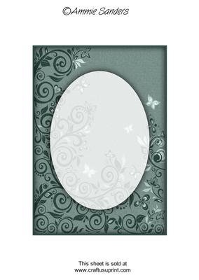 Rich Shade Flourishes & Butterflies A5 Card Front