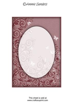 Rich Shade Flourishes & Butterflies A5 Card Front