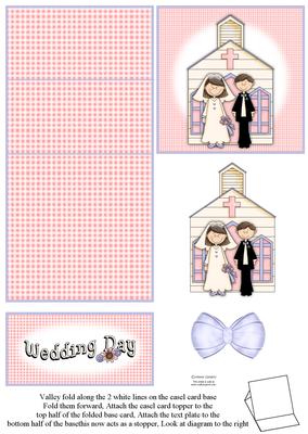 Wedding Chappel with Bride & Groom 5 Minute Easel Card