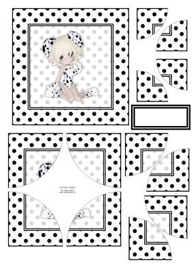 Cute Dalmation Girl Stacker Card