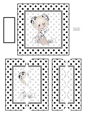 Cute Dalmation Girl Scallop Edge Stacker Card
