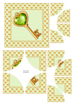 Green Crystal Key Rounded Edge Stacker Card