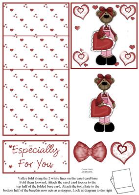 Cute Teddy Holding a Heart 5 Minute Easel Card