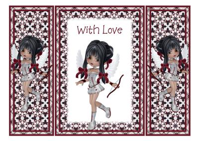 Pretty Cupid Girl Gate Fold Card