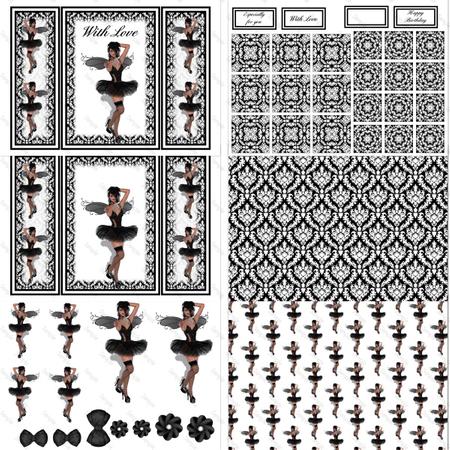Gorgeous Goth Girl Gate Fold Card Kit