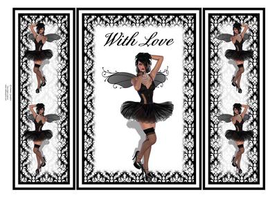 Gorgeous Goth Girl Gate Fold Card (with Love)