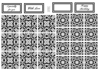 Beautiful Black & White Teabag Tiles & Text Plates