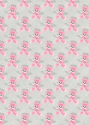 Pink Angel Teddy Backing Paper 3 Mix N Match