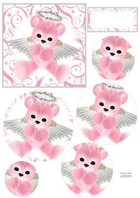 Pink Angel Teddy Circle Pyramid Mix N Match
