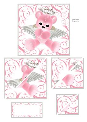 Pink Angel Teddy Corner Stacker Mix N Match