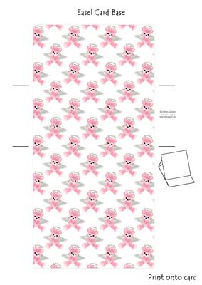 Pink Angel Teddy Easel Card Base 1 Mix N Matc