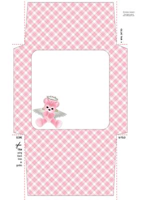 Pink Angel Teddy Envelope 2 Mix N Match