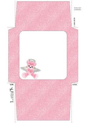 Pink Angel Teddy Envelope 4 Mix N Match