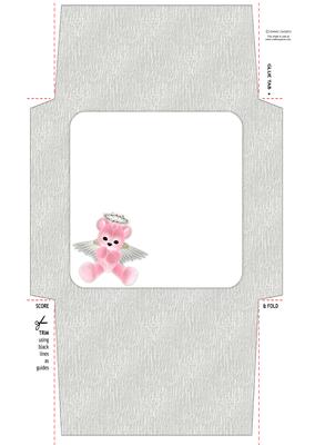 Pink Angel Teddy Envelope 5 Mix N Match