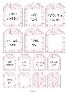 Pink Angel Teddy Tags & Sentiments Mix N Match
