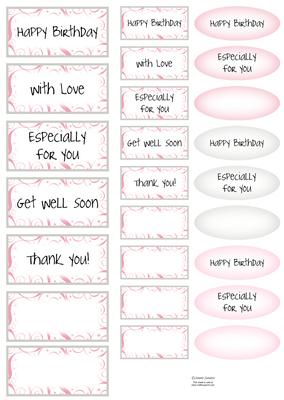 Pink Angel Teddy Sentiments Mix N Match