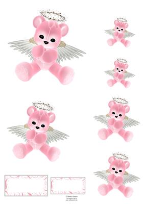 Pink Angel Teddy Toppers 1 Mix N Match