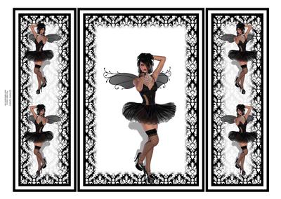 Gorgeous Goth Girl Gate Fold Card