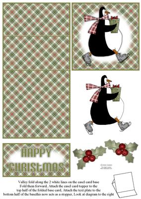 Penguin with Pressie 5 Minute Easel Card
