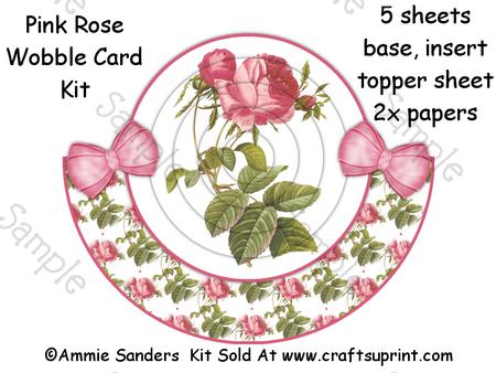 Gorgeous Pink Rose Wobble Card Kit