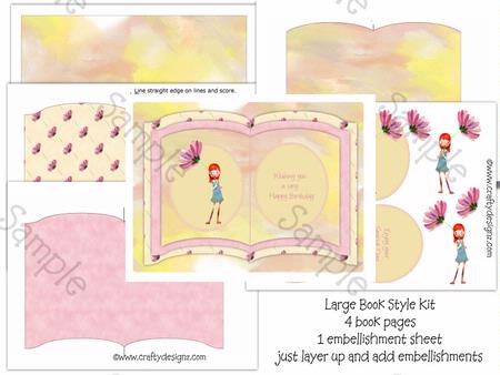 Little Girl Holding a Flower , Large Book Card