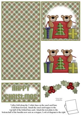 Christmas Teddies 5 Minute Easel Card