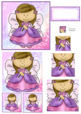 Butterfly Angel Square Pyramid Decoupage Mix N Match