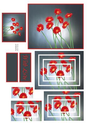 Beautiful Red Gerberas Concentric Pyramid