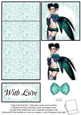 Striking Turquoise Fairy 5 Minute Easel Card