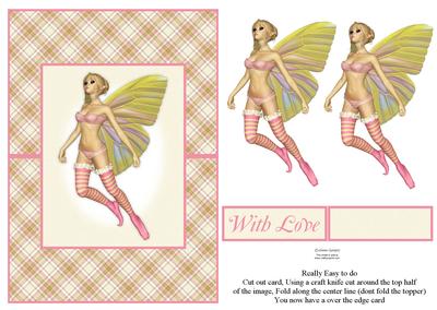 Pretty Pink Fairy Over the Edge Card