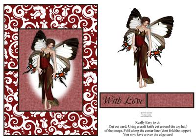 Beautiful Butterfly Fairy Over the Edge Card
