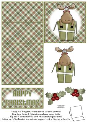 Christmas Moose All Wrapped Up 5 Minute Easel Card