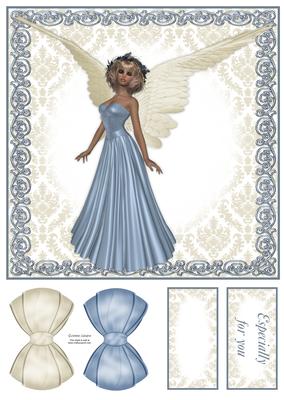 Beautiful Angel in Blue 8x8 Topper
