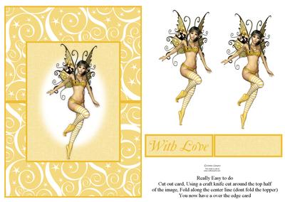 Pretty Fairy in Yellow Over the Edge Card