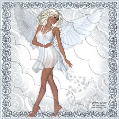 Stunning Angel Sent from Above 8x8 Scallop Corner Stacker Ki