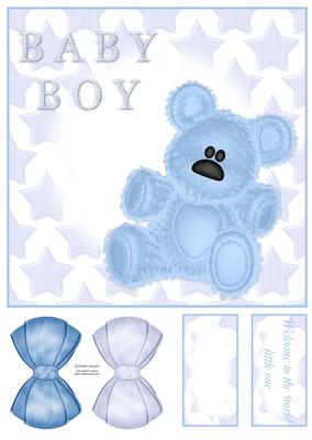 Baby Boy Teddy 8x8 Topper