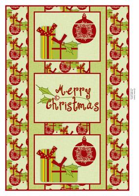 Christmas Pressies & Bauble 3 Panel Foldback