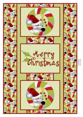 Christmas Santa 3 Panel Foldback