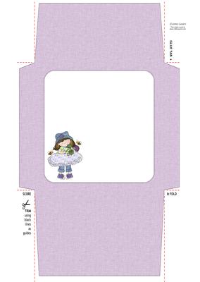 Cloey Loves Purple (1) 5x5 Envelope 4 Mix N Match
