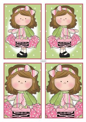Le Chic Girl in Pinks & Greens Toppers