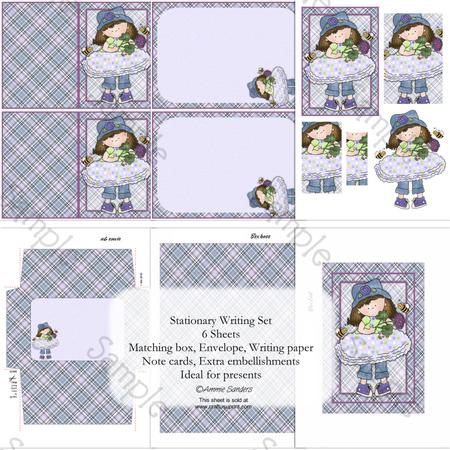 Cloey Loves Purple (1) Stationary Set