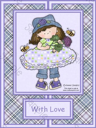 Cute Cloey Loves Purple (1) Gate Fold Card Kit