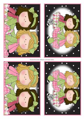 Le Chic Girls in Pinks & Greens Toppers