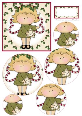 Holly Angel Circle Pyramid Decoupage Mix N Match