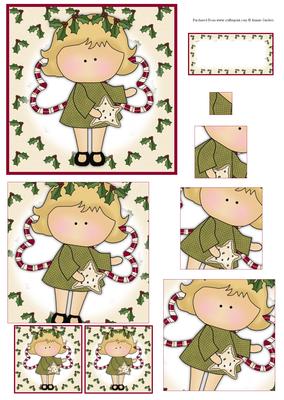 Holly Angel Spiral Pyramid Decoupage Mix N Match