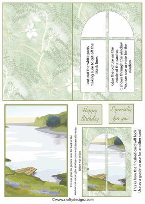 Looking Out Over the River Window Card Kit